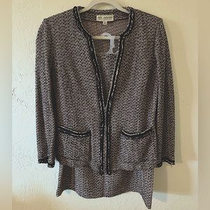 Pink and black St. John’s Suit